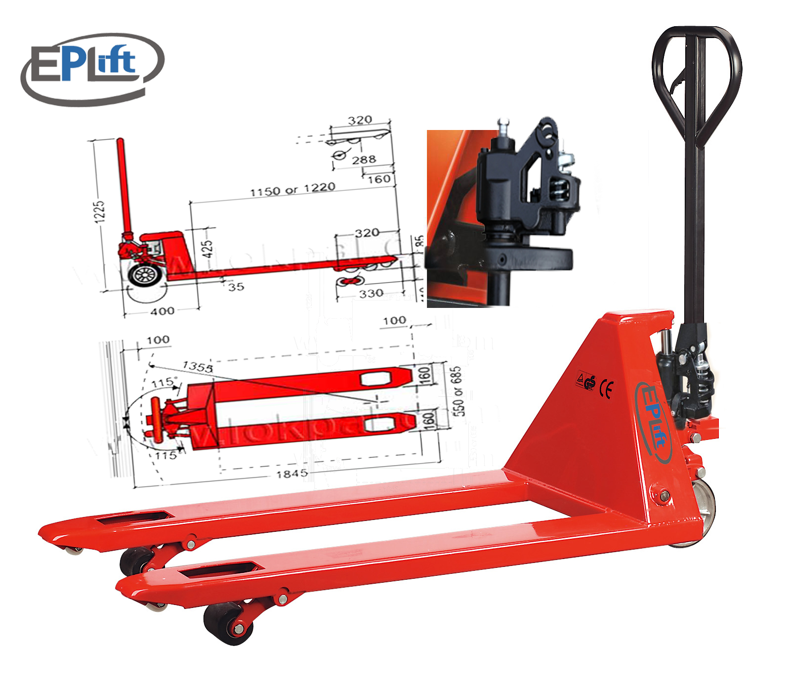 Xe nâng tay 2,5ton hiệu Eplift giá chỉ với 3,2t VND